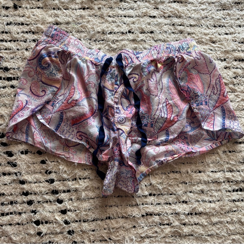 Victoria's Secret Pink and Navy Paisley Lounge Shorts